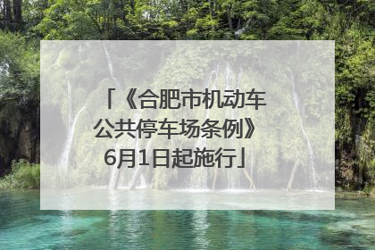 《合肥市机动车公共停车场条例》6月1日起施行