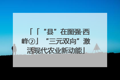 「“县”在图强·西峰②」“三元双向”激活现代农业新动能