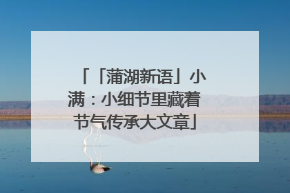 「蒲湖新语」小满：小细节里藏着节气传承大文章