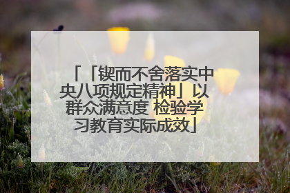「锲而不舍落实中央八项规定精神」以群众满意度 检验学习教育实际成效