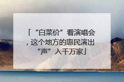 “白菜价”看演唱会，这个地方的惠民演出“声”入千万家