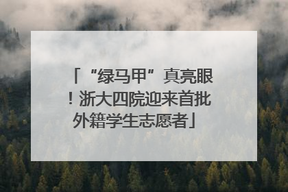 “绿马甲”真亮眼！浙大四院迎来首批外籍学生志愿者
