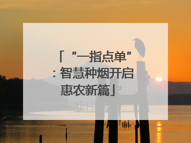 “一指点单”：智慧种烟开启惠农新篇