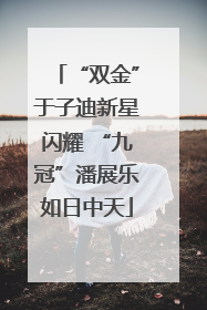 “双金”于子迪新星闪耀 “九冠”潘展乐如日中天