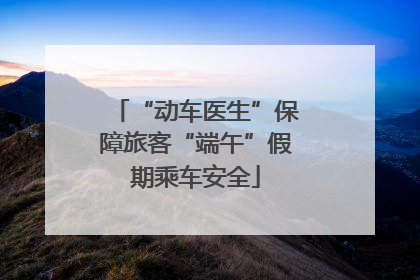“动车医生”保障旅客“端午”假期乘车安全