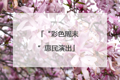 “彩色周末”惠民演出
