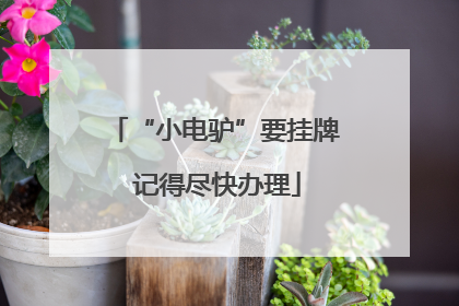 “小电驴”要挂牌 记得尽快办理