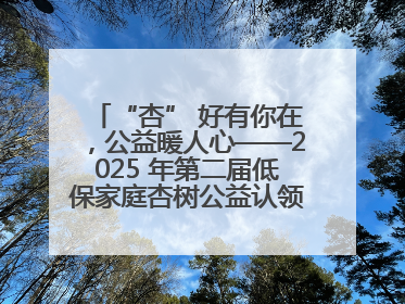 “杏” 好有你在，公益暖人心——2025 年第二届低保家庭杏树公益认领活动开启
