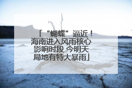 “蝴蝶”逼近！海南进入风雨核心影响时段 今明天局地有特大暴雨