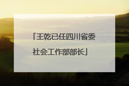 王乾已任四川省委社会工作部部长