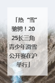 热“雪”驰骋！2025长三角青少年滑雪公开赛在沪举行