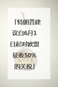 特朗普建议自6月1日起对欧盟征收50%的关税