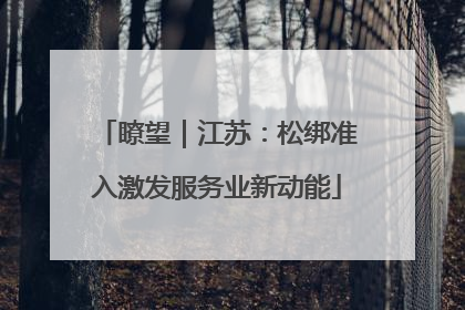 瞭望｜江苏：松绑准入激发服务业新动能