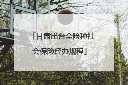 甘肃出台全险种社会保险经办规程