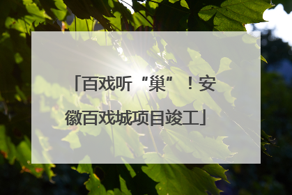 百戏听“巢”！安徽百戏城项目竣工