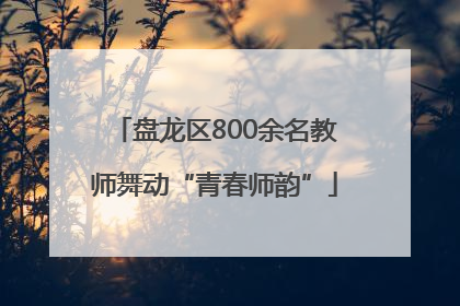 盘龙区800余名教师舞动“青春师韵”
