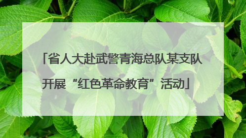 省人大赴武警青海总队某支队开展“红色革命教育”活动