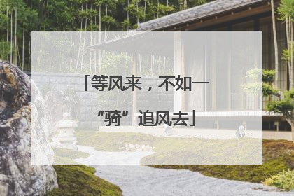 等风来，不如一“骑”追风去