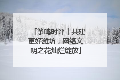 筝鸣时评丨共建更好潍坊，网络文明之花灿烂绽放