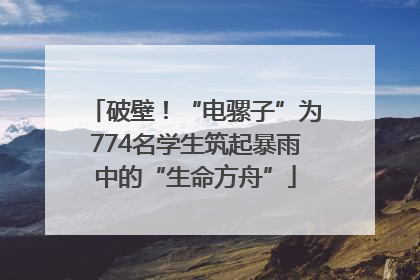 破壁！“电骡子”为774名学生筑起暴雨中的“生命方舟”