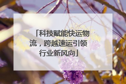 科技赋能快运物流，跨越速运引领行业新风向