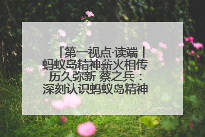 第一视点·读端丨蚂蚁岛精神薪火相传历久弥新 蔡之兵：深刻认识蚂蚁岛精神的“精气神”