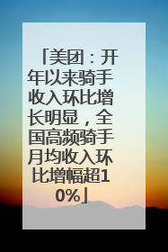 美团：开年以来骑手收入环比增长明显，全国高频骑手月均收入环比增幅超10%