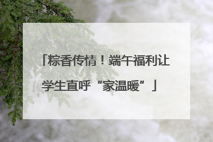 粽香传情！端午福利让学生直呼“家温暖”