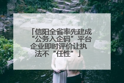 信阳全省率先建成“公务入企码”平台 企业即时评价让执法不“任性”