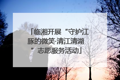 临湘开展“守护江豚的微笑·清江清湖”志愿服务活动