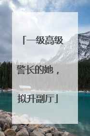 一级高级警长的她，拟升副厅