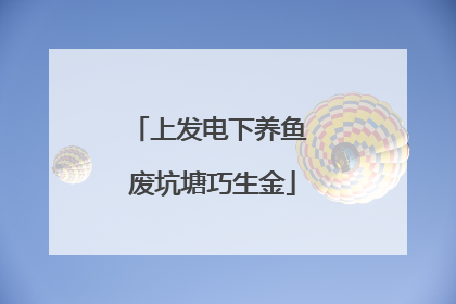 上发电下养鱼 废坑塘巧生金