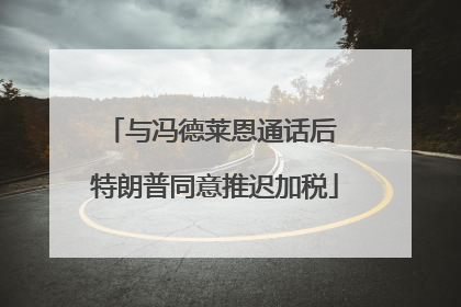 与冯德莱恩通话后 特朗普同意推迟加税