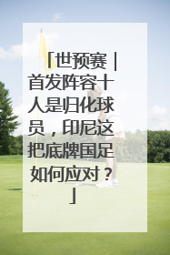 世预赛｜首发阵容十人是归化球员，印尼这把底牌国足如何应对？