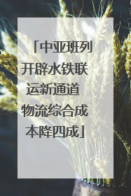 中亚班列开辟水铁联运新通道 物流综合成本降四成