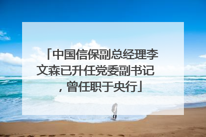 中国信保副总经理李文森已升任党委副书记，曾任职于央行