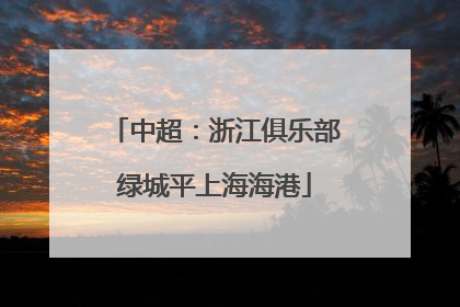 中超：浙江俱乐部绿城平上海海港