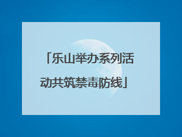 乐山举办系列活动共筑禁毒防线