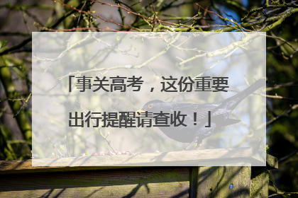 事关高考，这份重要出行提醒请查收！