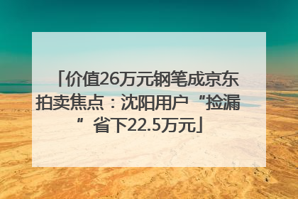 价值26万元钢笔成京东拍卖焦点：沈阳用户“捡漏”省下22.5万元