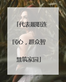 代表履职连民心，群众智慧筑家园