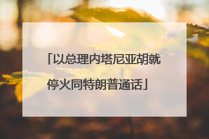 以总理内塔尼亚胡就停火同特朗普通话