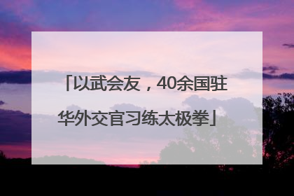 以武会友，40余国驻华外交官习练太极拳