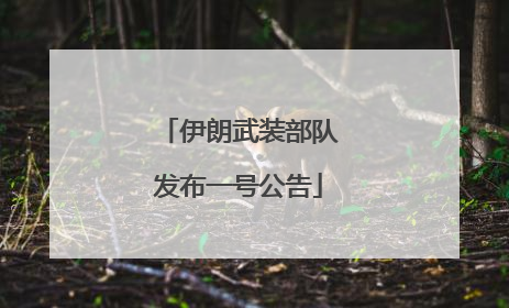 伊朗武装部队发布一号公告