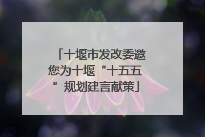 十堰市发改委邀您为十堰“十五五”规划建言献策