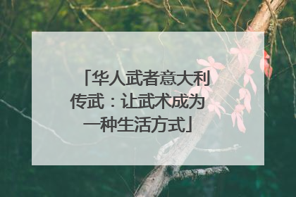 华人武者意大利传武：让武术成为一种生活方式