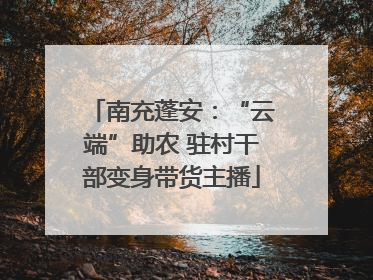 南充蓬安：“云端”助农 驻村干部变身带货主播
