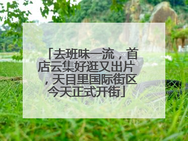 去班味一流，首店云集好逛又出片，天目里国际街区今天正式开街