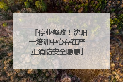 停业整改！沈阳一培训中心存在严重消防安全隐患