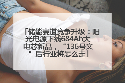 储能赛道竞争升级：阳光电源下线684Ah大电芯新品，“136号文”后行业将怎么走